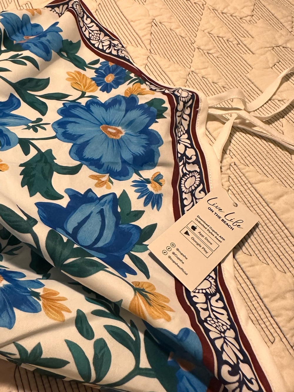 Cupshe White Mini Dress Bahama Honey Floral - Picture 4 of 8